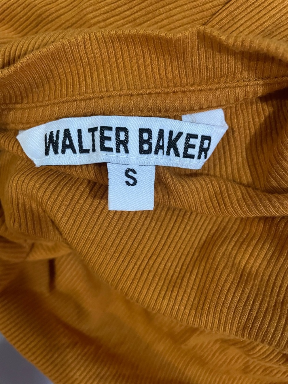 Walter Baker Rust Orange Ruched Midi Dress - Picture 2 of 14